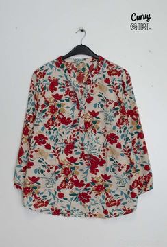 Immagine di CURVY GIRL FLOWY V NECK BLOUSE